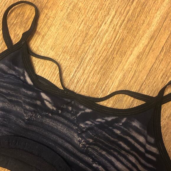 NWOT Free People Movement Black Bleach Barely There Seamless Yoga Sports Bra - Picture 7 of 15